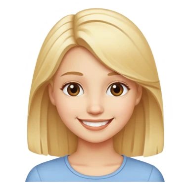smiling girl with blonde hair sticker