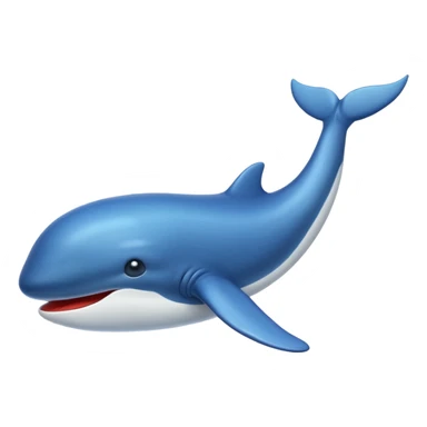 blue whale, apple emoji style sticker