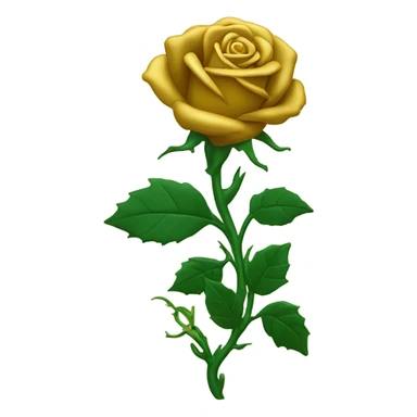 Gold roses with vines and thorns  sticker