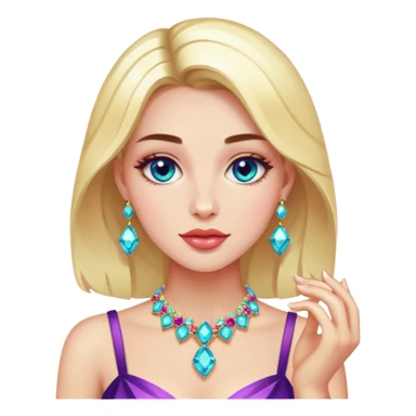 gem lover woman with gem accessories excessive amount sticker