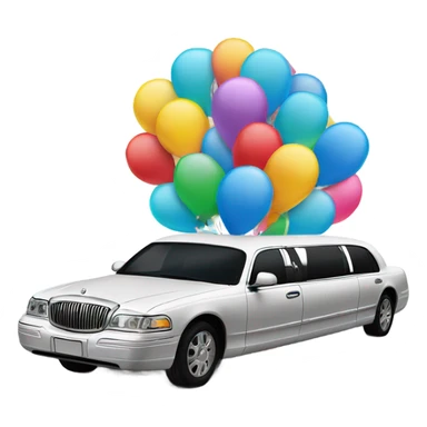 Limousine with balloons sticker