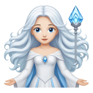 Good Witch of the North from the Wizard of Oz with light skin, blue eyes, white long hair, white outfit sticker