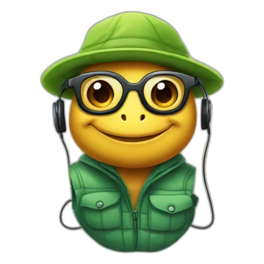 turtle_hat_earphone_eye glasses sticker