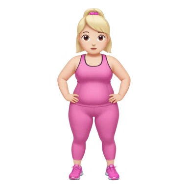 a pretty bratz fair girl in pink workout clothes (fat) sticker