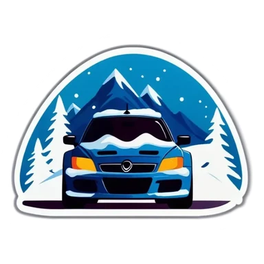 Rennstrecke mit Schnee in Winter sticker