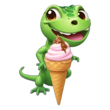 little lizard with ice cream sticker