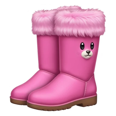 Cute pink fur boots sticker