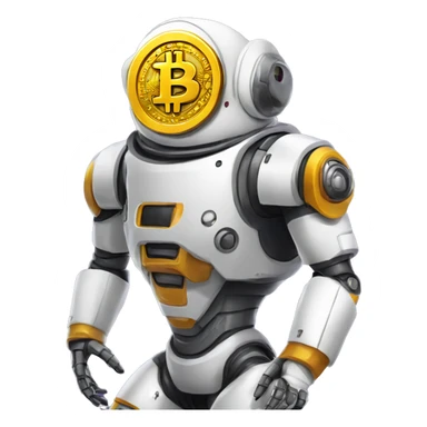 small bitcoin robot moon profit austonaut sticker