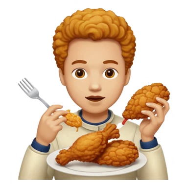 Fried chicken eating  sticker