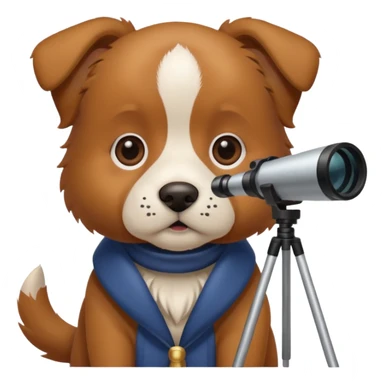 dog with telescope  sticker