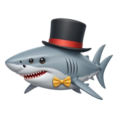 Shark with a top hat sticker