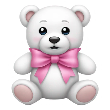 white teddy bear with pink bow sticker