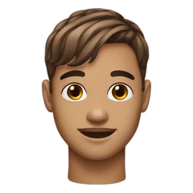 French crop mid fade Brown Hair emoji sticker