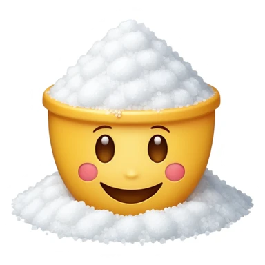 smiling emoji with a pile of salt sticker