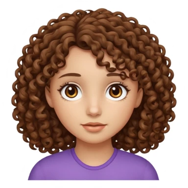 Uma menina de cabelos cacheados com olhos marrons e cabelos castanhos  sticker
