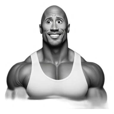 Sursil Dwayne Johnson noir et blanc sticker