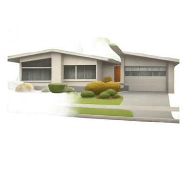 mid century modern style house sticker