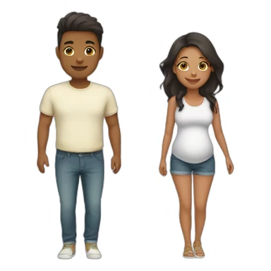 jeune couple enceinte sticker