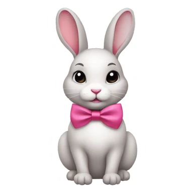  Rabbit with lipstick, eyeliner, and pink bow sticker