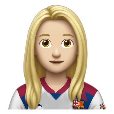 FCB supporter - blond long hair and white barb sticker