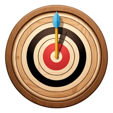 A target with an arrow in the center sticker