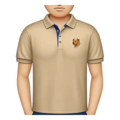 polo shirt with collar popped sticker