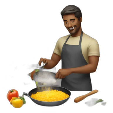 Men cooking sticker