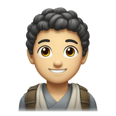 Young Japanese smiling, With black banded eyes sticker