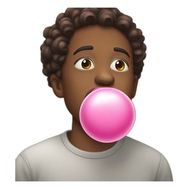 blowing a bubble gum sticker