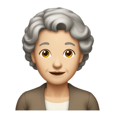 Old women with brown hair and g sticker