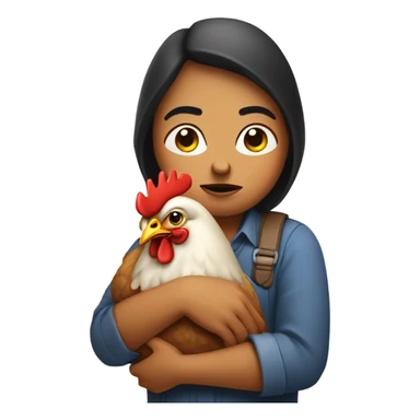 Pouting with a chicken sticker