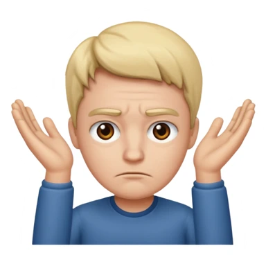 frowning emoji with hands to the side  sticker