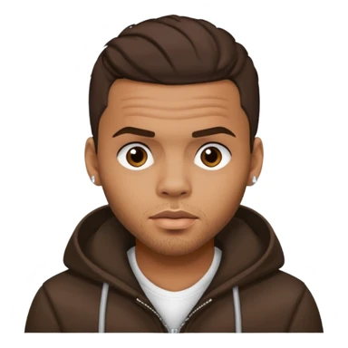Chris Brown with dark brown hair sticker