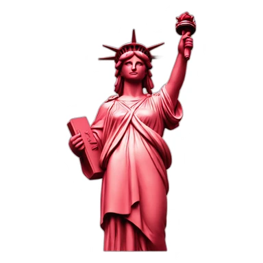 Statue liberté rose à point rouge sticker