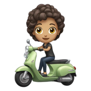 Camille Griselin en scooter sticker