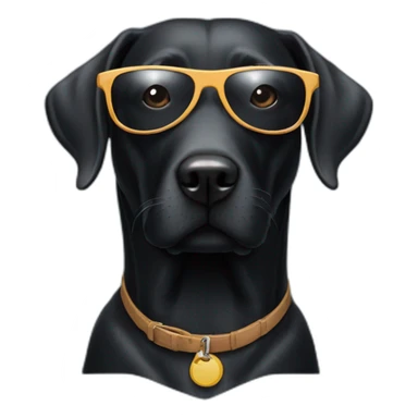 Black lab dog wearing sunglasses  sticker