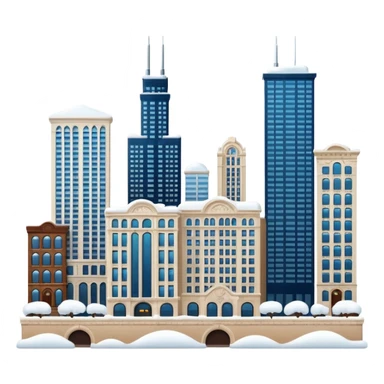 Chicago buildings snow sticker
