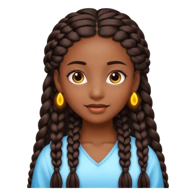 An black girl beatful with braids sticker