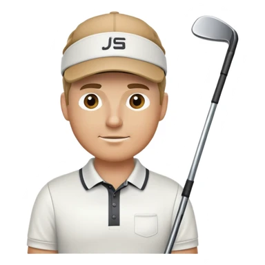 Average white male playing golf sticker