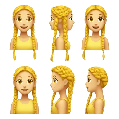 yellow girl with braids sticker
