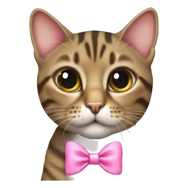 Female tabby cat with pink bow sticker