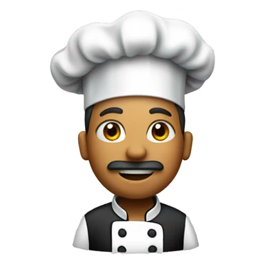 a chef with a pin sticker