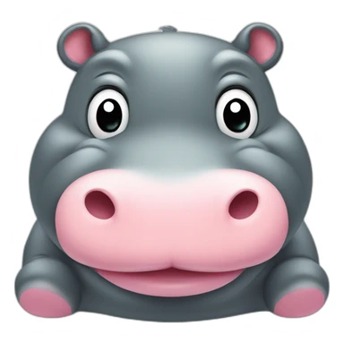 Cute little chubby smiling Hippopotamus sticker