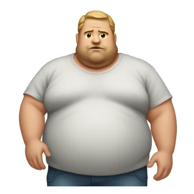 Fat man with flat ass sticker