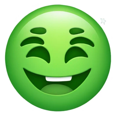 happy green emoji with stars in the eyes sticker