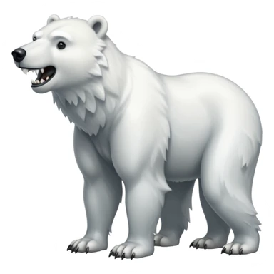 Polar bear and wolf hybrid with long upper canine legs teeth  sticker