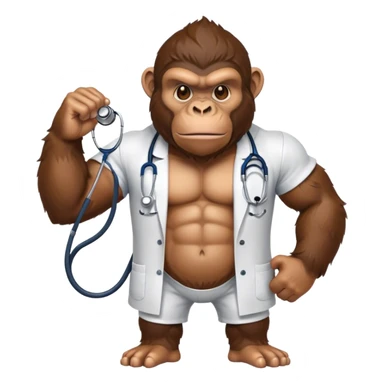 super buff APE WITH STETHOSCOPE sticker