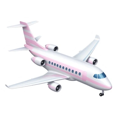 White plane with pastel pink stripes sticker