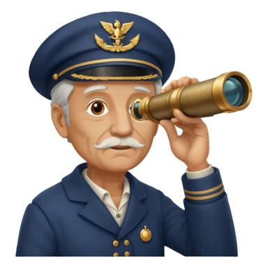 old sailor looking through a telescope sticker