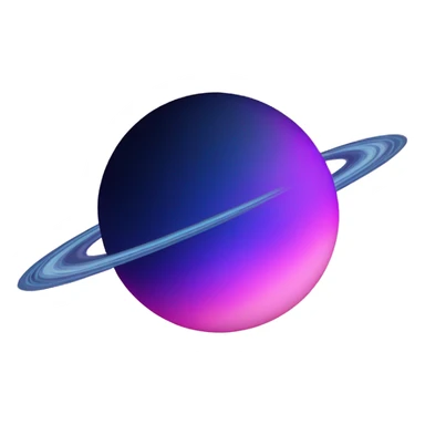 sparkly glittery blue purple and pink gradient planet with a cheesy saturn ring sticker